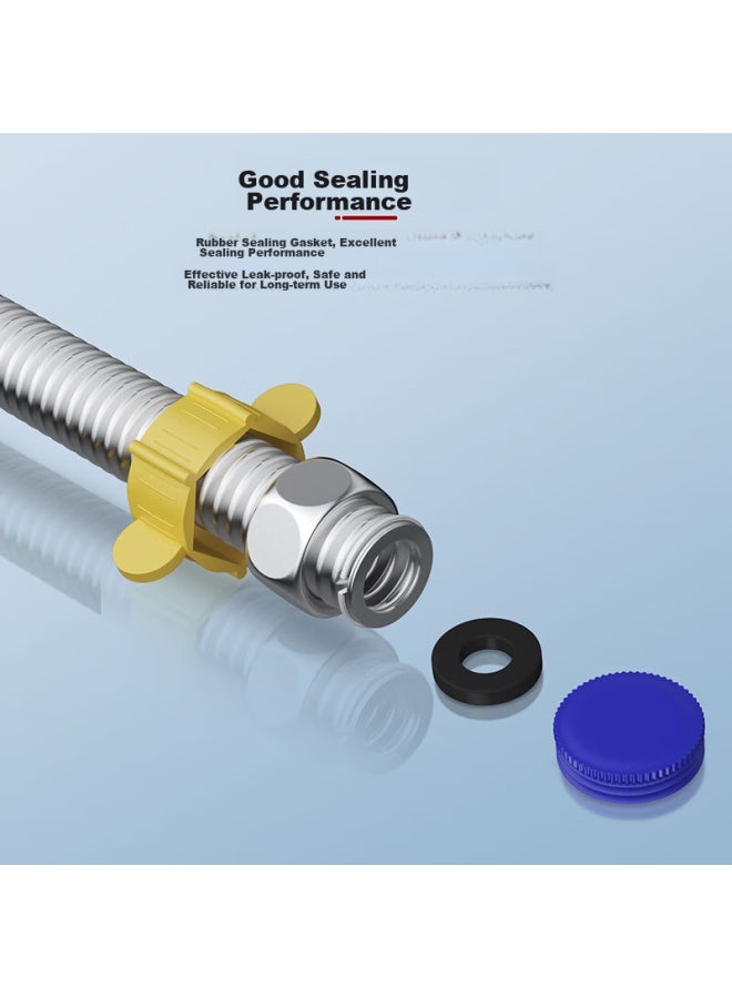 Larsd 80cm Gas Water Heater Corrugated Pipe, 304 Stainless Steel Inlet Flexible Hose, Wall-mounted Boiler, Electric Water Heater Inlet Pipe - Image 5
