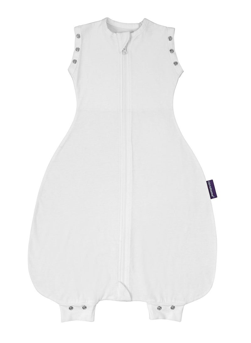 Clevamama 3 in 1 Nite Nite Romper & Sleeping Bag  1 Tog - White (0-9m) - Image 1