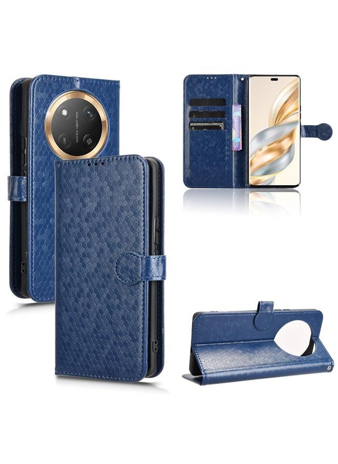 Zaboon For Honor X9c 5G / Magic7 Lite 5G Honeycomb Dot Texture Leather Phone Case(Blue) 