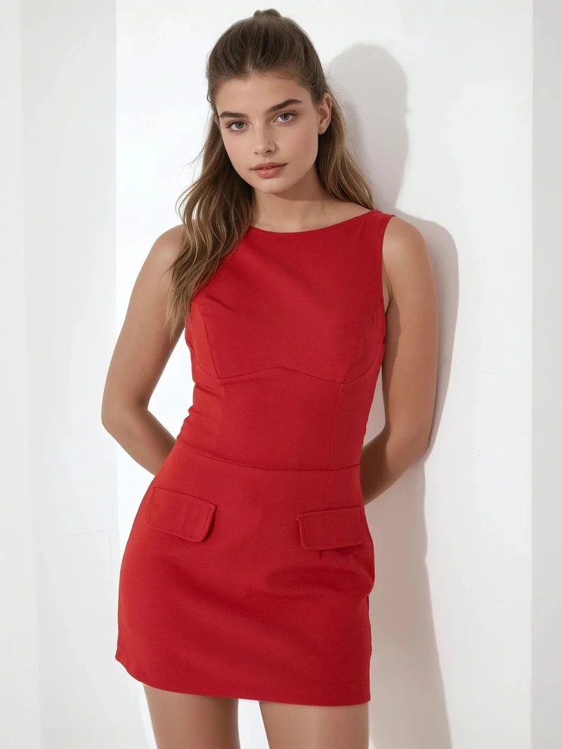 زوبعة فستان قصير ضيق مع شورت