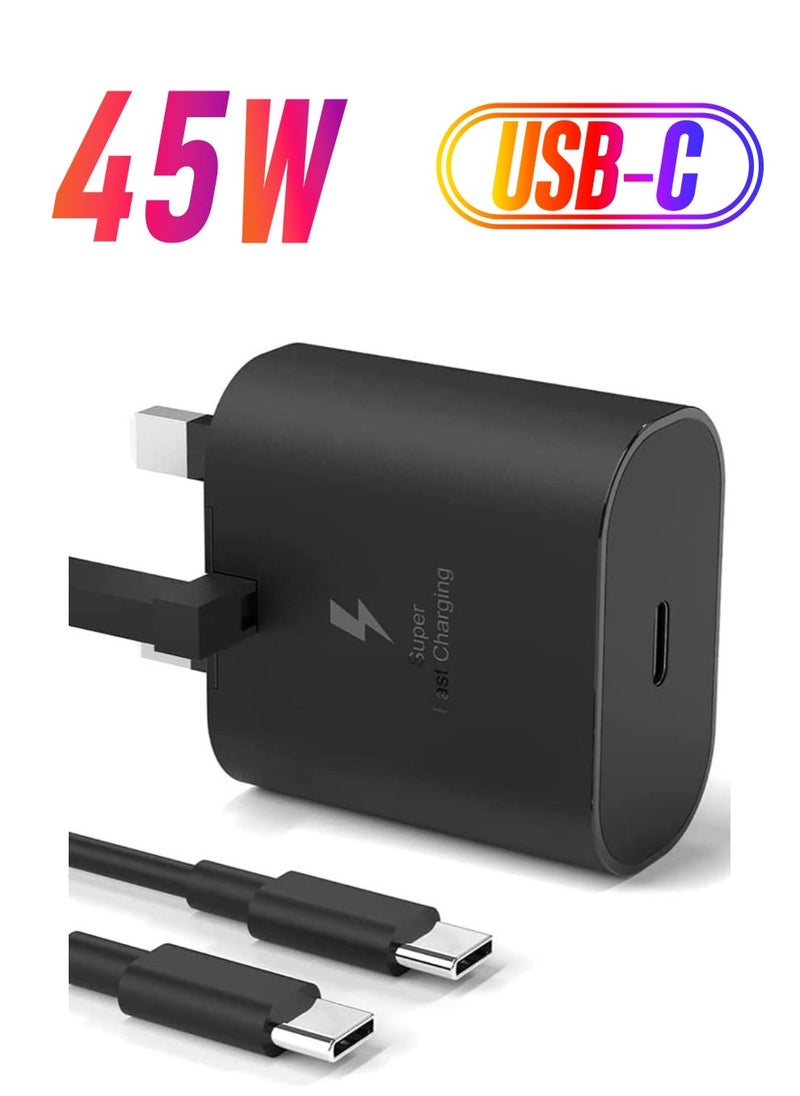 ELTRAZONE 45W USB C Charger for Samsung Galaxy S22/S22+/S21/S21 FE/S21 Ultra/S20/A23//A32/A33/A53/A73, Type C PD3.0 & PPS Super Fast Charger Plug with 1.5m Charging Cable - Image 1