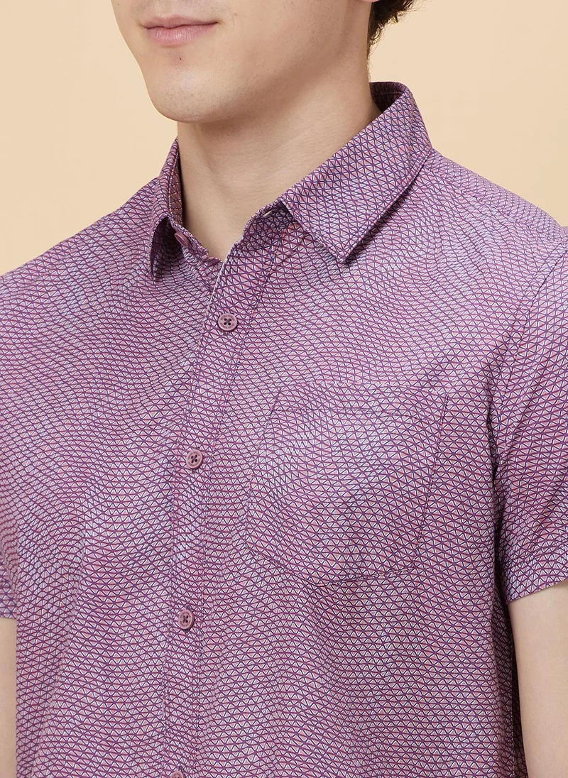 Being Human PINK/BLUE Slim Fit Micro Ditsy Printed Casual Shirt for Men | Best Price UAE
