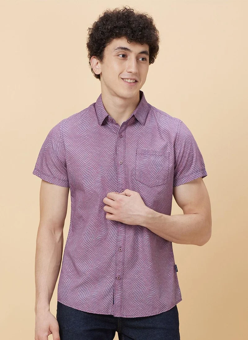 Slim Fit Micro Ditsy Printed Casual Shirt