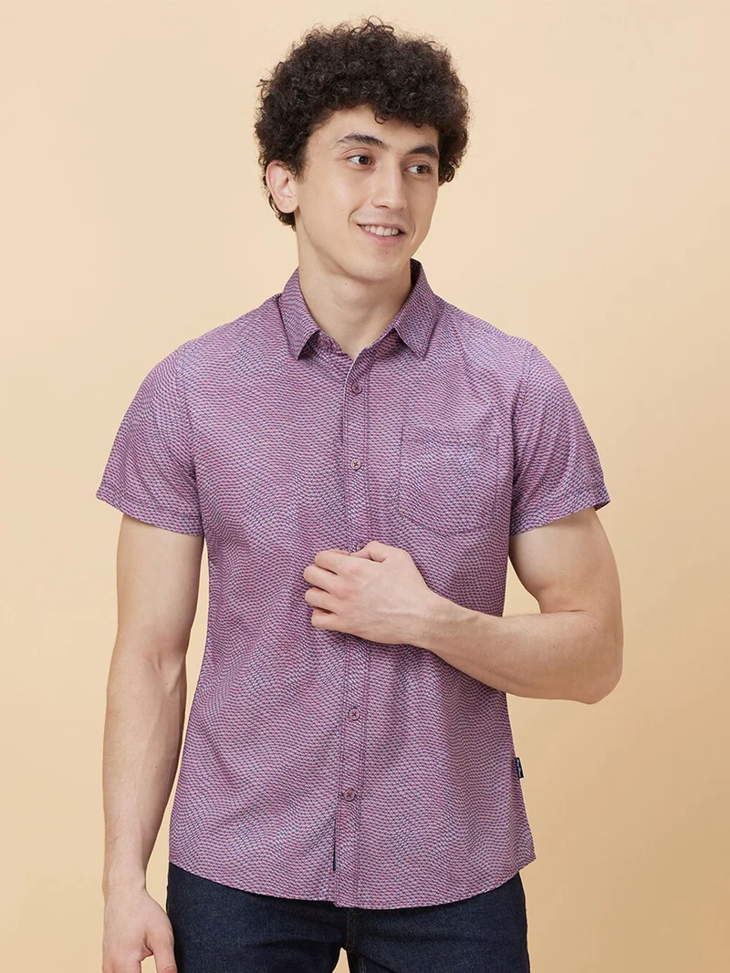 Being Human Slim Fit Micro Ditsy Printed Casual Shirt