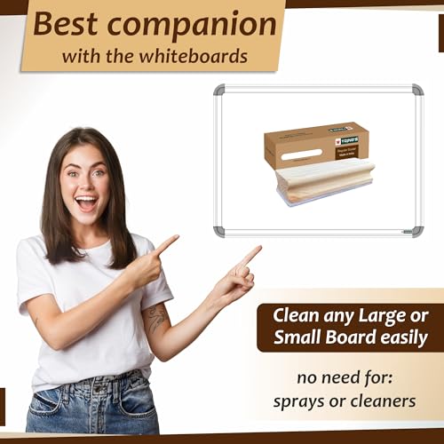 YAJNAS Wooden Duster & Marker Combo For Whiteboard & Chalkboard Use - Duster + 1 Black Marker Combo, Premium Non Magnetic Wooden Duster With Whiteboard Marker - Image 5