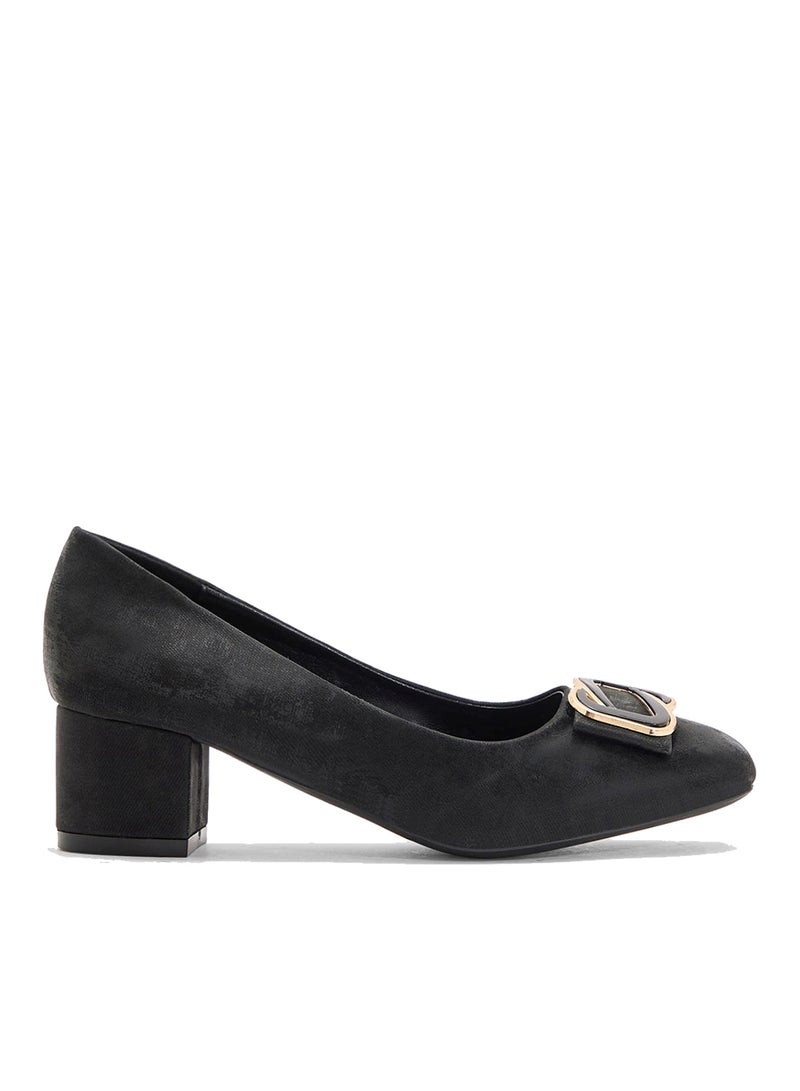 Pink Step Low Block Heeled Pump - Image 1