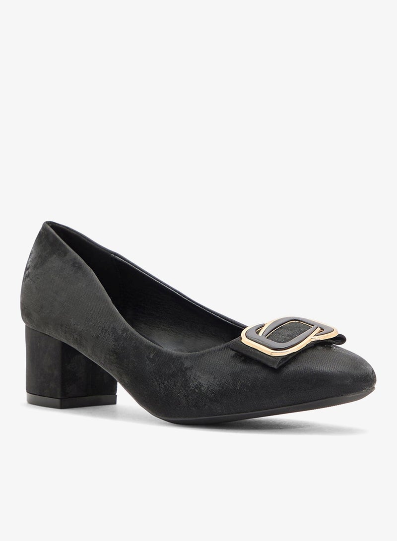 Pink Step Low Block Heeled Pump - Image 2