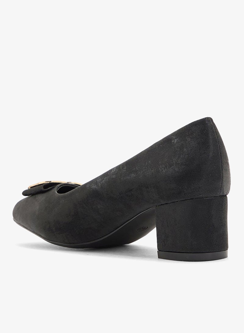 Pink Step Low Block Heeled Pump - Image 3