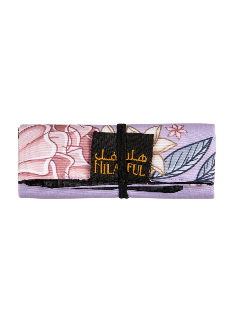 Hilalful HilalFul Teeny Tiny Purple Floral Polyester Prayer Mat | Muslim Praying Rug for Kids/Children | Water Resistant | Anti-Slip | Islamic Gift for Eid, Ramadan | For Travel | Lightweight | Soft Fabric  - Image 4