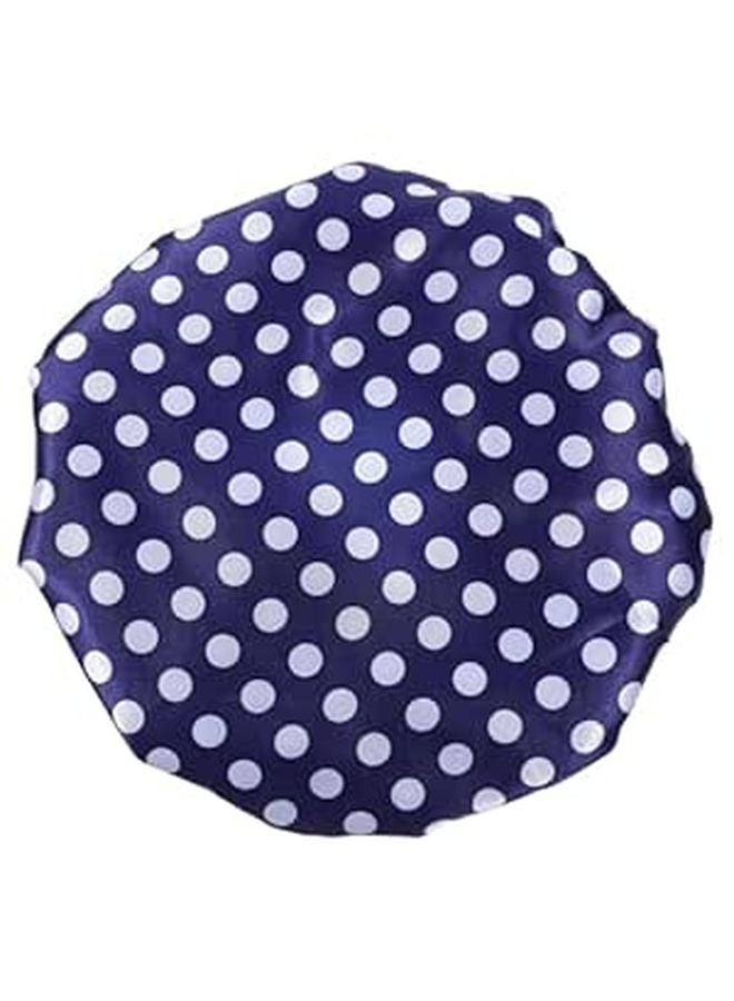 Waterproof Reusable EVA Shower Cap Adjustable for Women Dot Print Splashproof Bathing Hat - Image 1