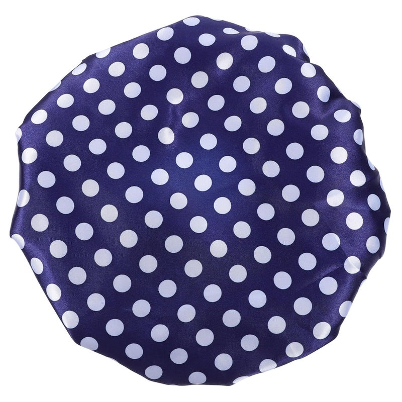 Waterproof Reusable EVA Shower Cap Adjustable for Women Dot Print Splashproof Bathing Hat - Image 2