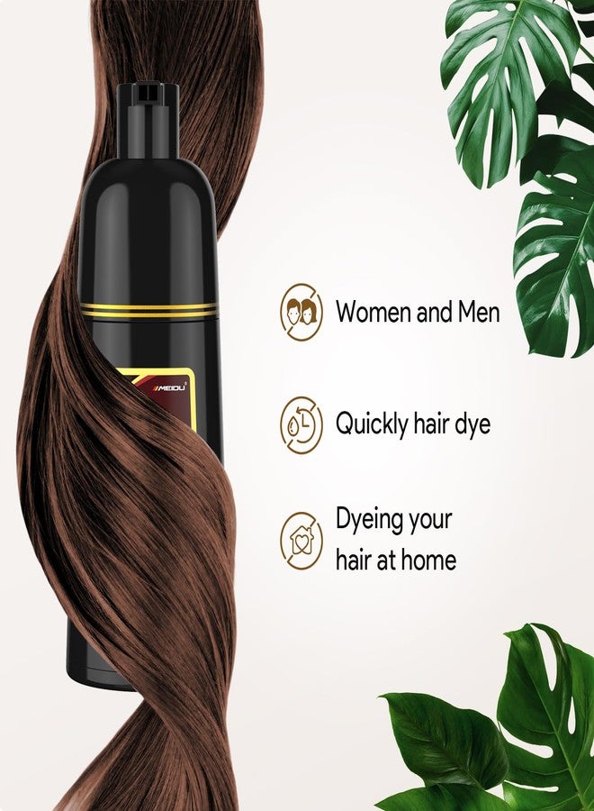 MEIDU Black Hair Dye Shampoo 3 in 1 for Gray Hair, Black Hair Dye for Women Men, Hair Color for Women Herbal Ingredients Natural (500ml,16.9oz) (Chestnut Brown) - Image 5