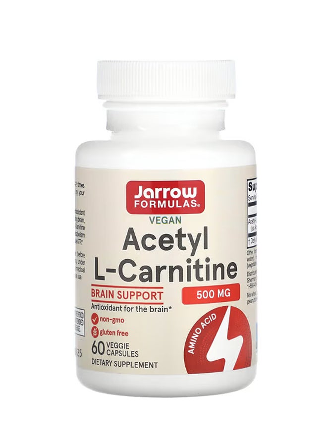 jarrow formulas Acetyl L-Carnitine 500 mg 60 Veggie Capsules