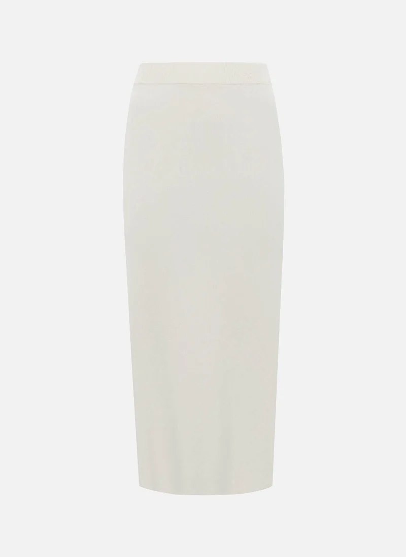 Lichi Jersey midi skirt with a slit