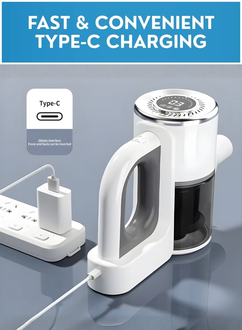 JUNI 120W Cordless Vacuum Cleaner for Home & Car, 2-in-1 Stick & Handheld Wireless Vacuum with 2000mAh Battery, 900ml Dust Cup, Type-C Fast Charging, One-Button Dust Release, Detachable Washable Filter, Lightweight Rechargeable Cleaner for Tiles, Sofa & Mattress (KJ-09) - Image 5