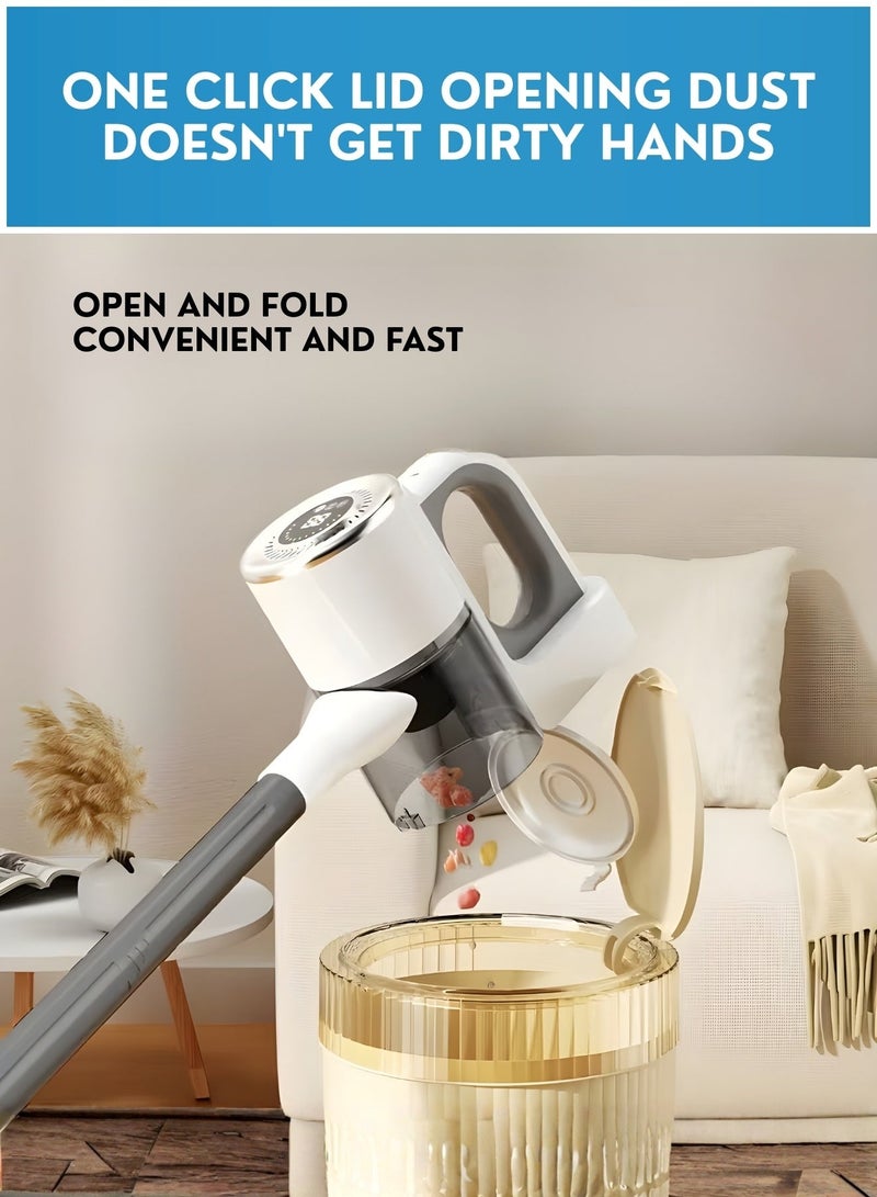 JUNI 120W Cordless Vacuum Cleaner for Home & Car, 2-in-1 Stick & Handheld Wireless Vacuum with 2000mAh Battery, 900ml Dust Cup, Type-C Fast Charging, One-Button Dust Release, Detachable Washable Filter, Lightweight Rechargeable Cleaner for Tiles, Sofa & Mattress (KJ-09) - Image 2