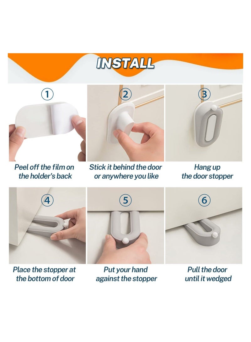 كابتن تيك Door Stoppers, Rubber Security Wedge for Bottom of Door on Carpet, Concrete, Tile, Made of durable Linoleum Wood, Heavy Duty Door Stop, Aesthetic Office Accessories Home Improvement(Pack of 3) - Image 5