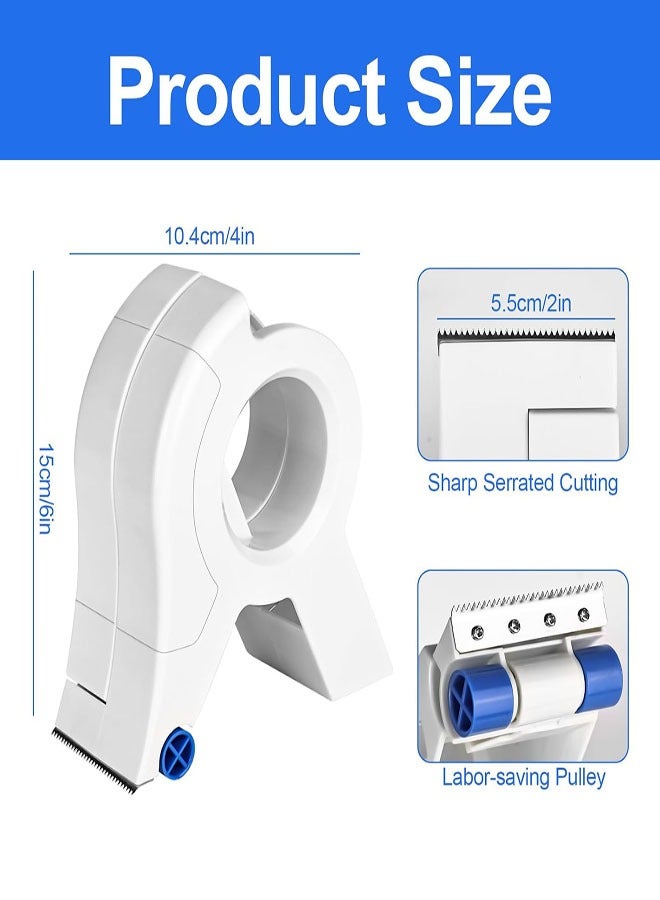 Portable Masking Tape Dispenser, Easy Grip Rounded Handle Paint Tape Applicator Tool for Clean Edges, Time-Saving Compact Design for DIY, Trim, and Professional Painting Projects (White) - Image 2