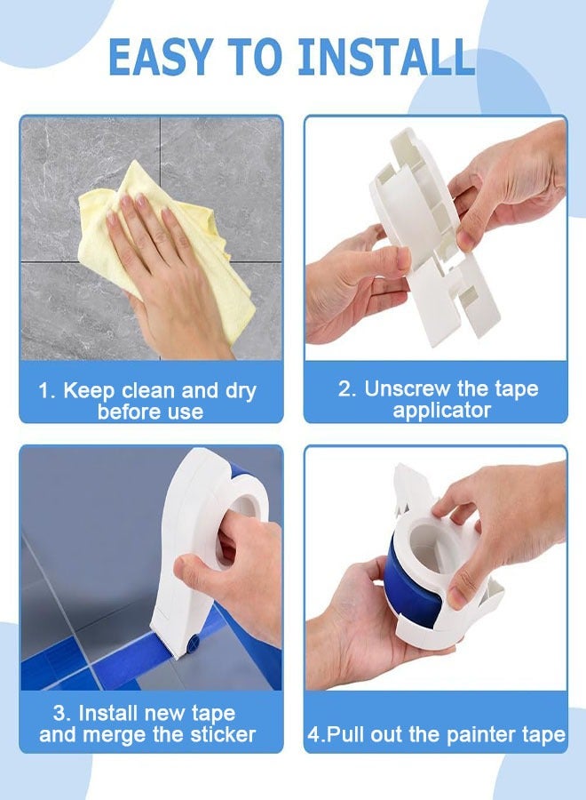 Portable Masking Tape Dispenser, Easy Grip Rounded Handle Paint Tape Applicator Tool for Clean Edges, Time-Saving Compact Design for DIY, Trim, and Professional Painting Projects (White) - Image 5