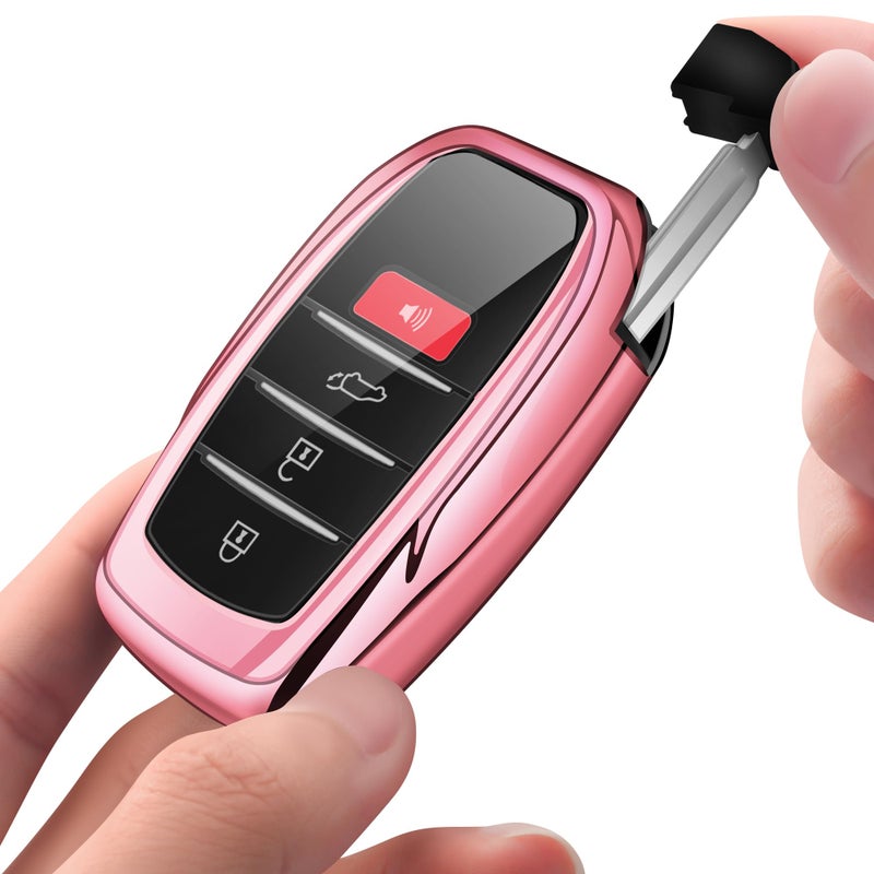 Autophone Key Fob Cover with keychain Compatible with Toyota 2025-2026 Camry 4Runner,2021-2026 Venza,Sienna, 2019-2026 Land Cruiser,Fortuner,Mirai, 2023-2026 Highlander,Prius,Corolla(Pink) - Image 5