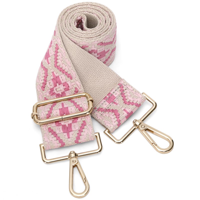 GINJKGO Purse Straps Replacement Crossbody - Crossbody Straps for Purses, Wide Shoulder Strap for Handbags Pink Style (Wide:2'''')Medium - Image 1