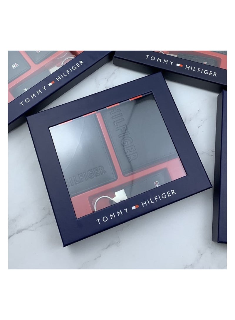 Tommy Hilfiger Plus Tommy Hilfiger Set Wallet - Keychain - Card Holder Black Men - Leather - Image 2