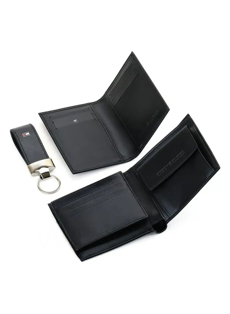 Tommy Hilfiger Plus Tommy Hilfiger Set Wallet - Keychain - Card Holder Black Men - Leather - Image 4