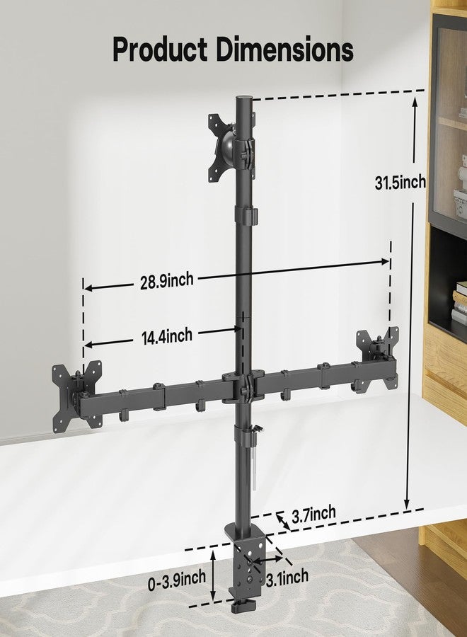 Bontec Monitor Halterung 3 Monitore, Höhenverstellbar, 360° Drehbar, Für 27-32 Zoll Monitore, Max. 30kg Pro Arm, Zwei Installationsoptionen, Für Büro und Gaming, VESA 75x75/100x100mm - Image 5