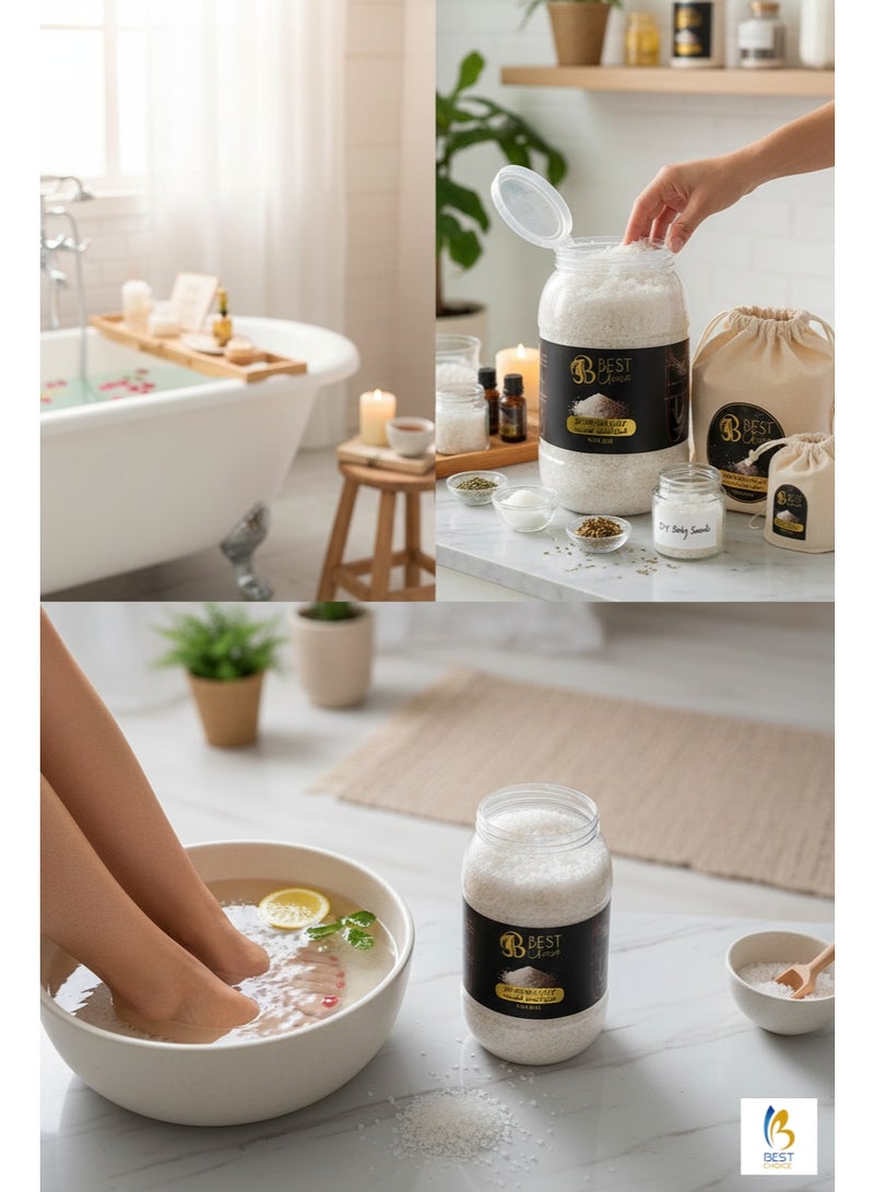 Best Choice Dead Sea Salt Premium Natural Bath Salt 5Kg Jar for Skin Body Hair Care and Relaxation - Natural - Image 2