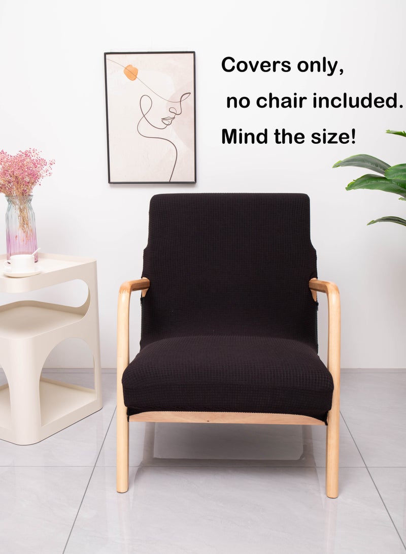 Waterproof Armchair Slipcover Elastic Modern Chair Cover Wood Arm Chair Cover Protector Seat Cover Home Decor Living Room Chair Covers(Covers only, no chair included. Mind the size!) - Image 1