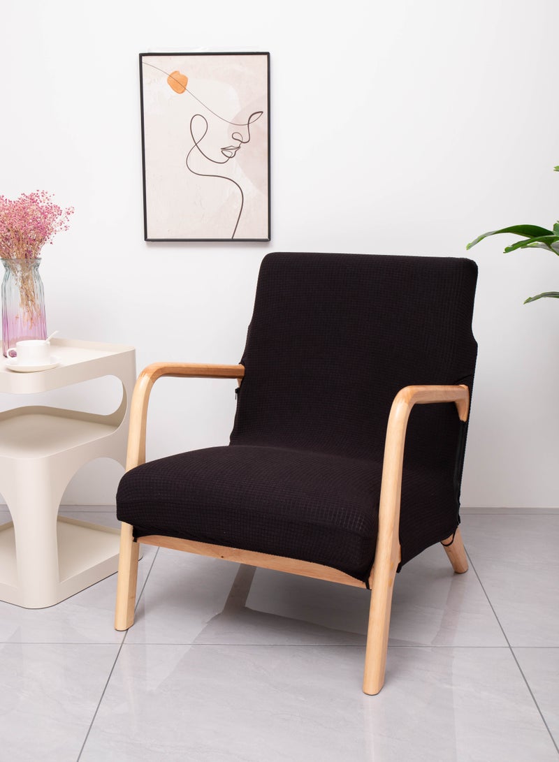 Waterproof Armchair Slipcover Elastic Modern Chair Cover Wood Arm Chair Cover Protector Seat Cover Home Decor Living Room Chair Covers(Covers only, no chair included. Mind the size!) - Image 3