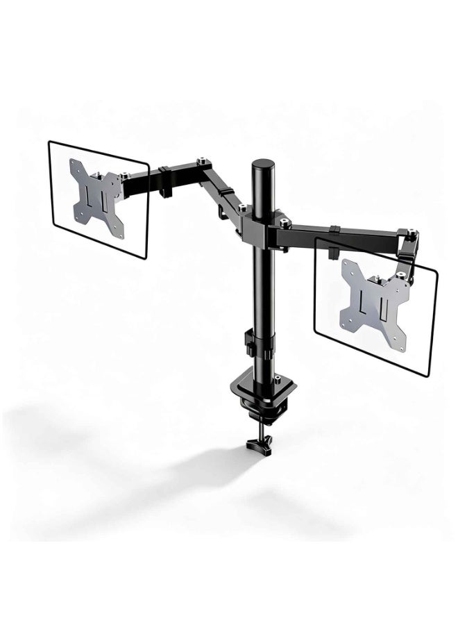 Dual Monitor Arm, Heavy Duty Adjustable Monitor Stand with C-Clamp & Grommet Base, Swivel & Tilt Desk Mount for Up to 32 Inch Ultrawide Gaming Monitors, Home,Office - Image 1