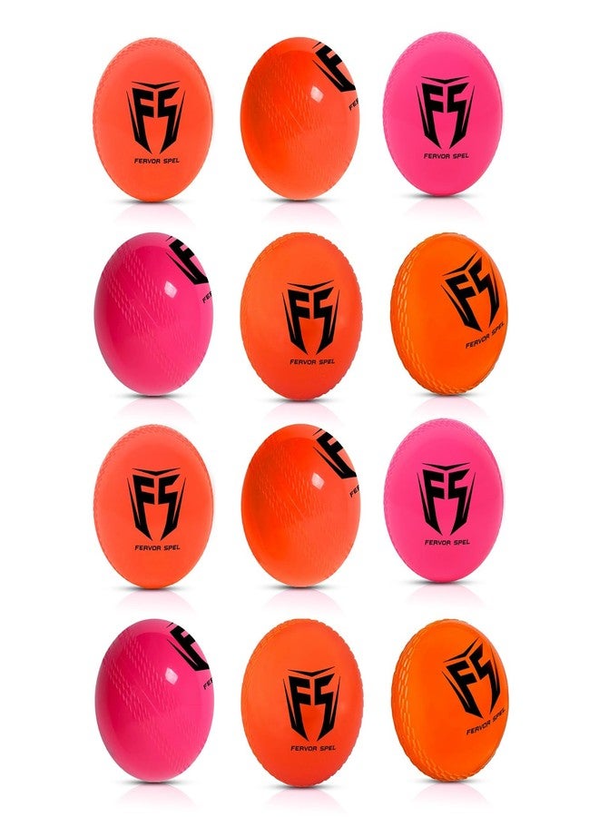 Fervor Spel Ferver Spel Synthetic Cricket Wind Balls Kit - Standard Size, Multicolour - Lightweight Practice Balls for Training, Coaching & Recreational Play (Pack of 12) - Image 1