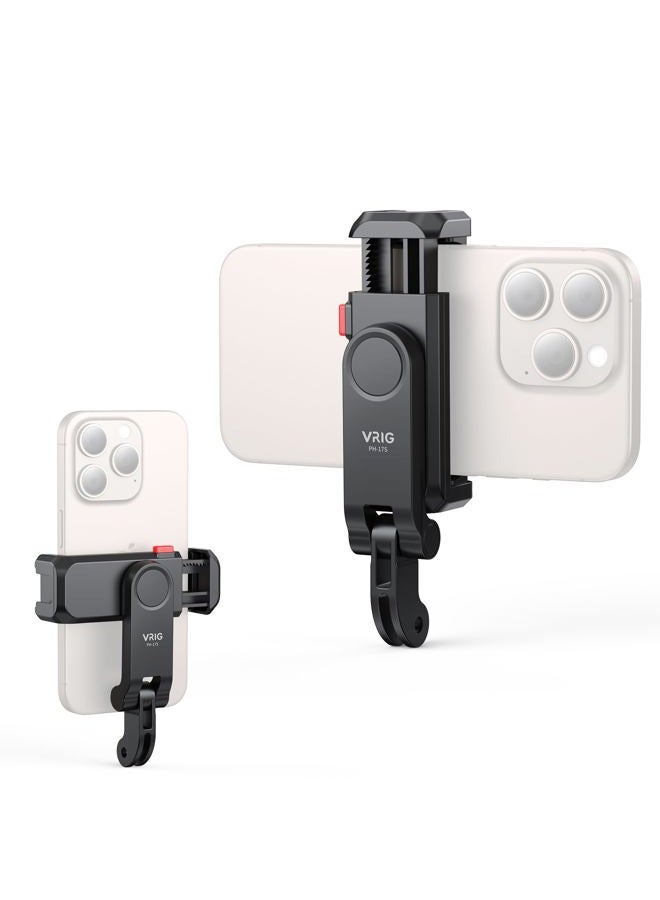 VRIG Phone Holder/Hot Shoe Mount Adapter Kit Compatible with Action Camera GoPro Hero 11 10 9 8 7 6 5, DJI OSMO Action/Action 2, iPhone13 Pro Max, Samsung, Attaching on DSLR Camera or Ring Light - Image 1