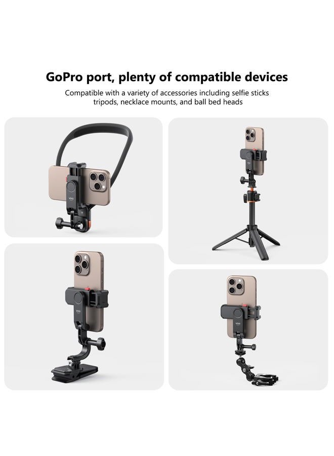 VRIG Phone Holder/Hot Shoe Mount Adapter Kit Compatible with Action Camera GoPro Hero 11 10 9 8 7 6 5, DJI OSMO Action/Action 2, iPhone13 Pro Max, Samsung, Attaching on DSLR Camera or Ring Light - Image 5
