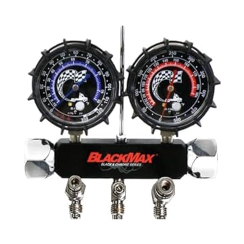 CPS BlackMax MBH4P5EZ 2V Manifold R-134A, 22, 404A, 410A Gauges & 5’ Premium BV Hoses - Image 2