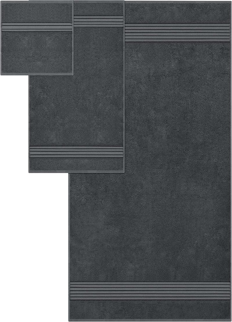Utopia Towels Premium 700 GSM 8 Piece Towel Set; 2 Bath Towels, 2 Hand Towels and 4 Washcloths - Cotton - Machine Washable, Hotel Quality, Super Soft and Highly Absorbent by (Dark Grey) - Image 2