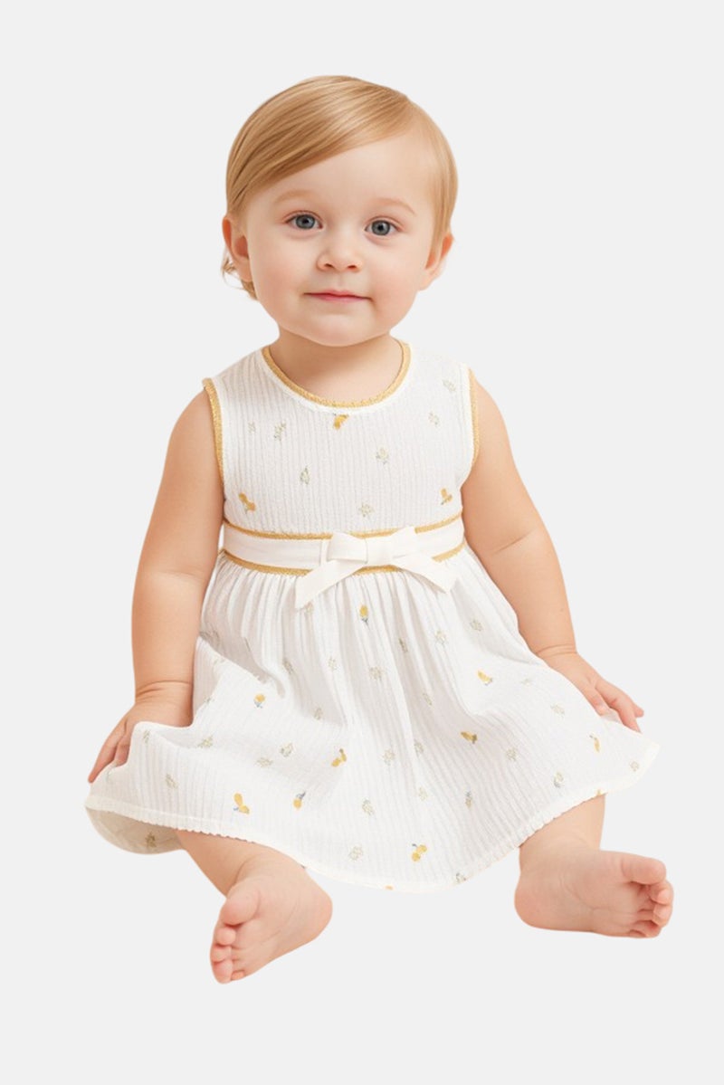 Rock-A-Bye Baby Boutique Toddlers Girl 2 Pieces Allover Print Top And Panty Set, White - Image 1