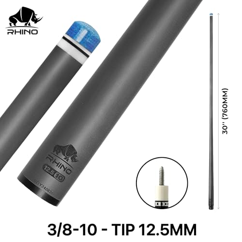 RHINO 30 3810 Carbon Pool Cue Single Shaft Tip 125mm Low Deflection Technology UltraSmooth pro Taper Easy to Play - Image 3
