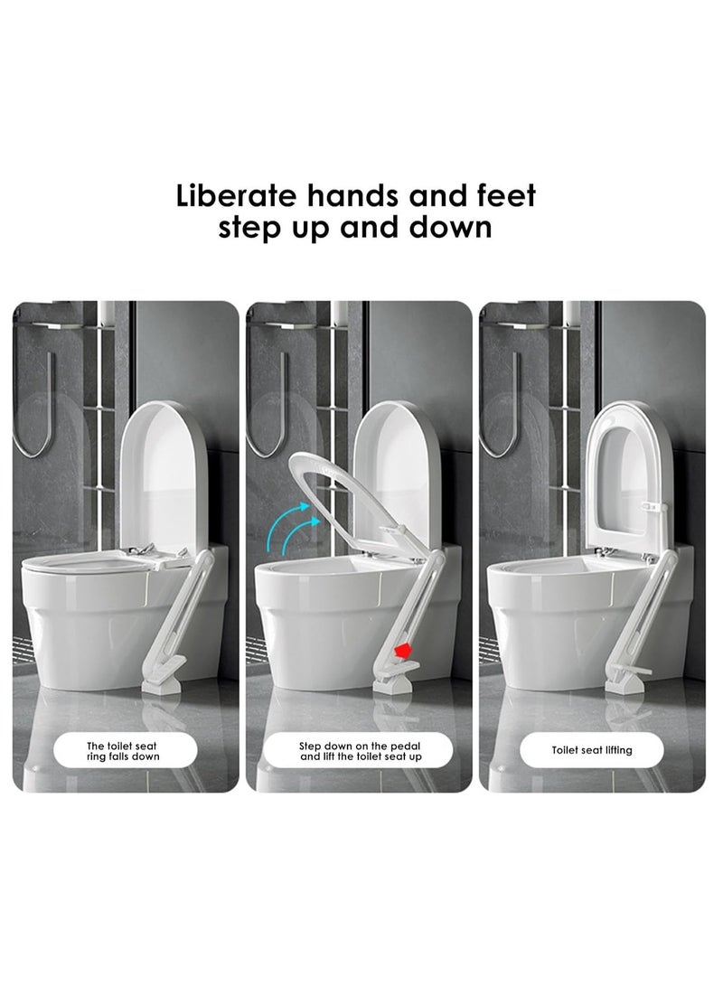 KASTWAVE Foot Operated Toilet Lid Lifter, Toilet Seat Lifter Pedals Touchless Universal, Lifter Toilet Seat Holder, Avoid Touching Toilet Covers Lifting Pedals for Hotel Bathroom, Toilet Lift Tools - Image 2