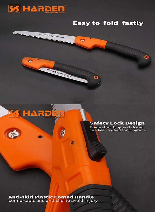 Harden 180mm Double Ground Teeth Folding Steel Saw, Soft TPR handle, for Drywall and Home Garden - 631301 Professional Series - Image 2