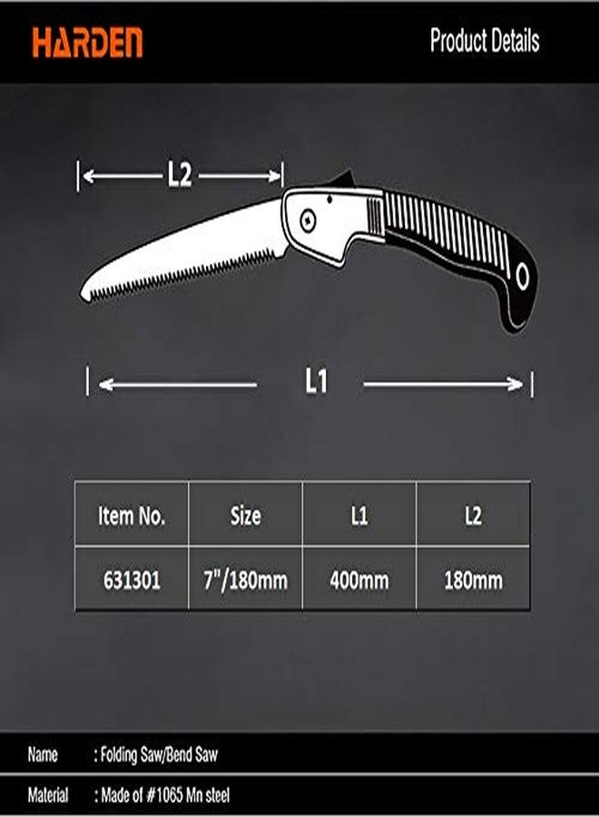 Harden 180mm Double Ground Teeth Folding Steel Saw, Soft TPR handle, for Drywall and Home Garden - 631301 Professional Series - Image 3