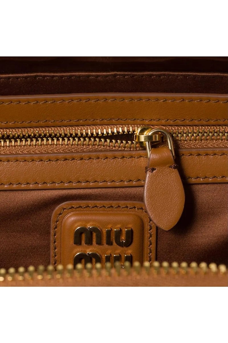 Miu Miu MIU Arcadie Leather Crossbody Hobo Handbag Women Camera With Top Handle  - Image 4
