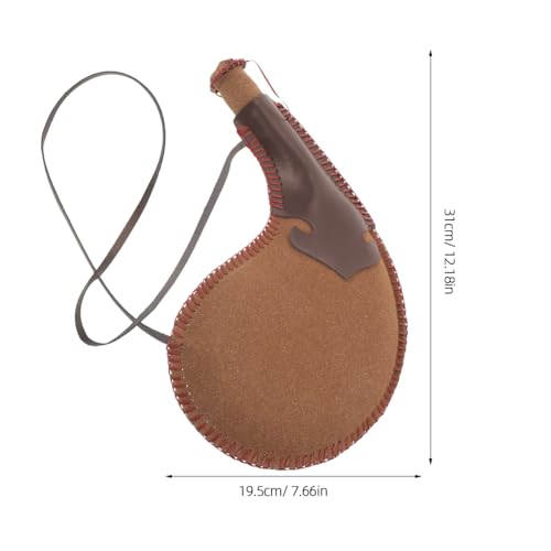 Alipis Ancient Leather Water Bag Bota Bag Wine Storage with Strap, Coffee, 12.20 X 7.67 X 0.98 Inches, Lightweight and Foldable for Outdoor Activities and Decoration - Image 5