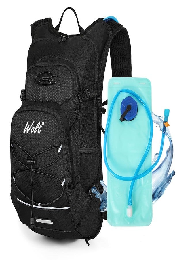 Wolt Hydration Backpack 18L Hiking Water Backpack with 2L Water Bladder for Men Women, Hydration Pack for Running Cycling Biking and Climbing (Black) - Image 1
