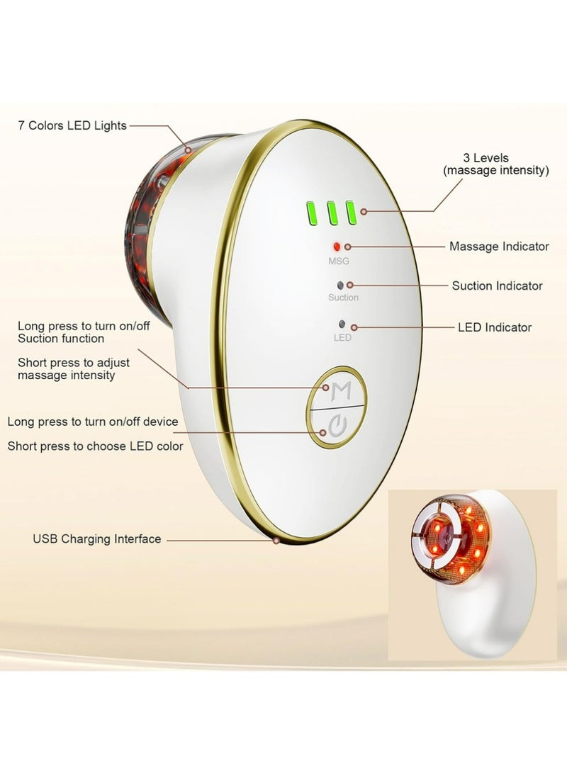 YOUGE Double Chin Reducer Vibration Massager, 3 in 1 Portable Firming Wrinkle Removal Device for Neck Face ,Effective Face Appearance Wrinkles Removal,Lymphatic Drainage Massager for Face, 7 Color Firming, Smoothing Facial Tools - Image 5