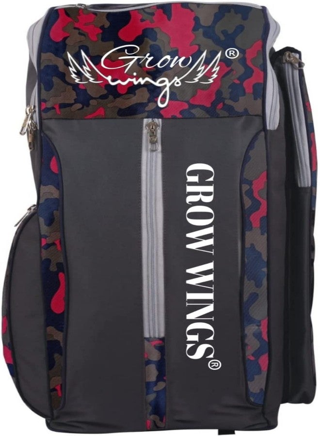 Grow wings حقيبة رياضية جديدة من النايلون لطقم الكريكيت من Grow wings لعام 2022 (مقاس كبير، أحمر) - Image 1