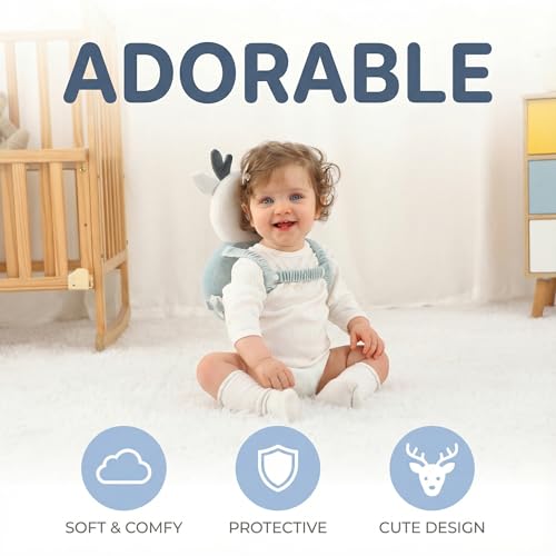 SOZOON Baby Head Protector Backpack - Soft & Lightweight Head Protection Pillow for Bebe Walking and Crawling(Deer) - Image 2