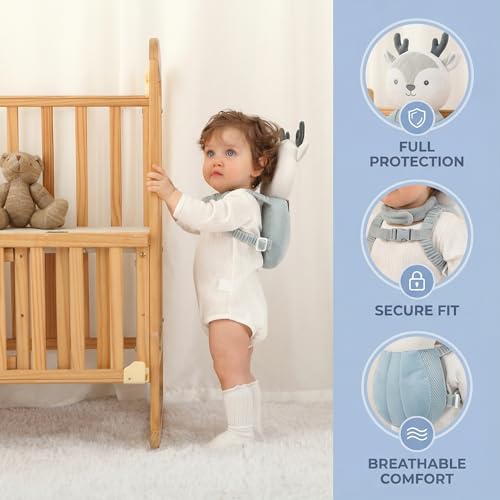 SOZOON Baby Head Protector Backpack - Soft & Lightweight Head Protection Pillow for Bebe Walking and Crawling(Deer) - Image 4