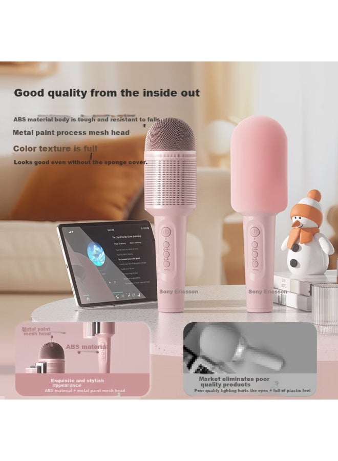 Soaiy Mc8max Wireless Karaoke Mobile Microphone, Singing Children's Karaoke Handheld Microphone Speaker All-in Wireless Bluetooth Home Outdoor Ktv Girl Pink - Image 3